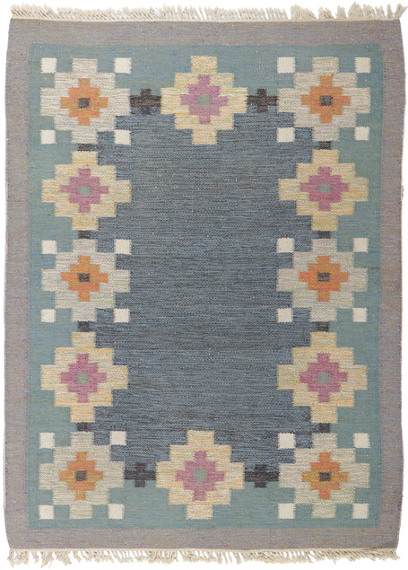 6 x 8 Vintage Swedish Kilim Rug 78258
