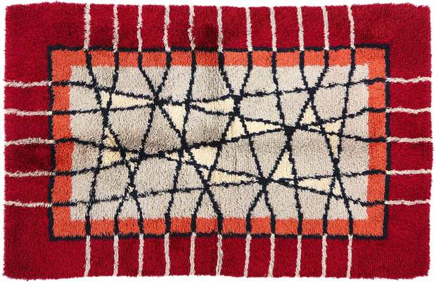 4 x 7 Ulla Kronlof Vintage Swedish Rya Rug 78278