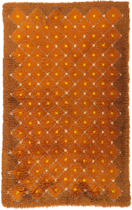 4 x 7 Vintage Danish Rya Rug 78279