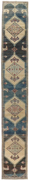 3 x 22 Distressed Antique Persian Malayer Runner 60949