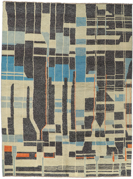 10 x 14 Color Block Moroccan Rug 80697