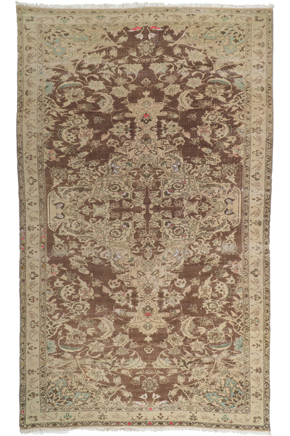 7 x 12 Antique-Worn Persian Feridan Rug 60961