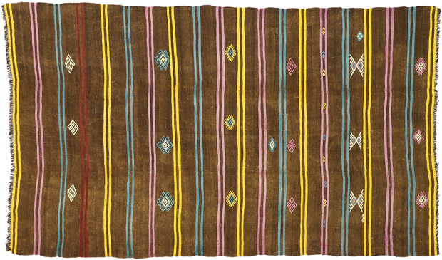 7 x 12 Vintage Striped Turkish Kilim Rug 51305