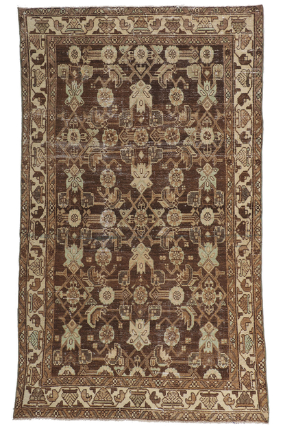 4 x 7 Antique Brown Persian Malayer Rug 60971