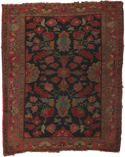 4 x 4 Antique Persian Serapi Rug 77597