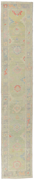 3 x 16 Colorful Oushak Rug Runner 53823