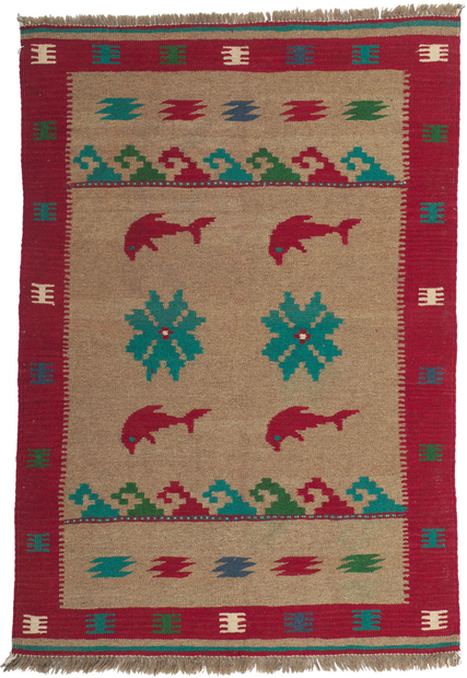 3 x 5 Vintage Shiraz Kilim Rug 61043