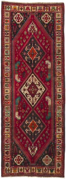 4 x 10 Vintage Persian Shiraz Runner 61046