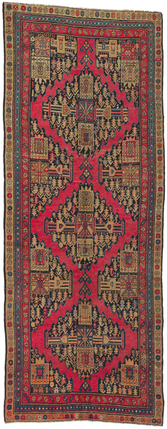 4 x 11 Antique Persian Shiraz Runner 61080