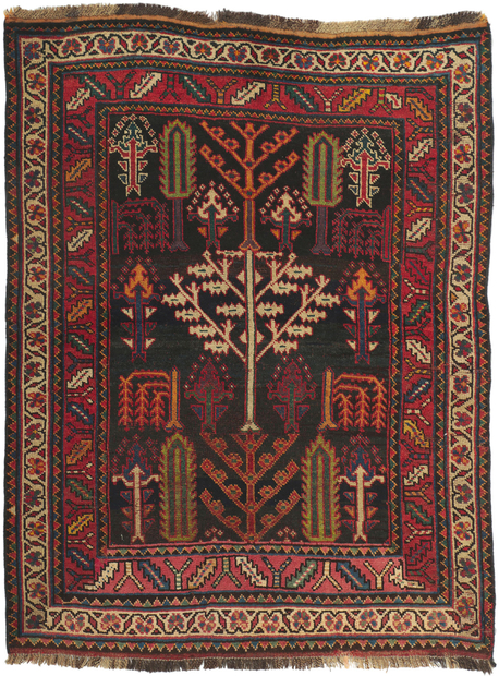 4 x 5 Antique Persian Shiraz Rug 61083