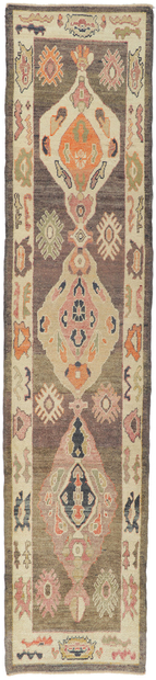 3 x 12 Earth-Tone Oushak Runner 53793