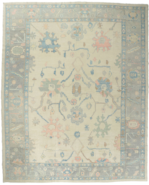 12 x 15 Pastel Turkish Oushak Rug 53796