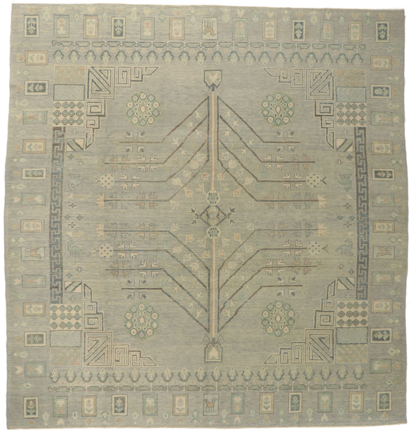 10 x 10 Modern Gray Turkish Oushak Rug 53800