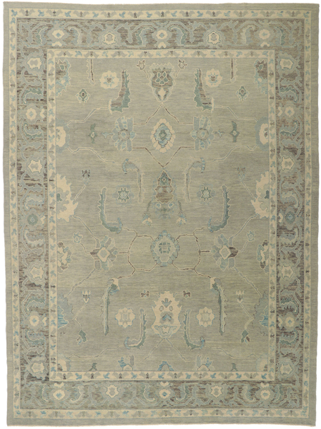 9 x 13 Contemporary Turkish Oushak Rug 53803