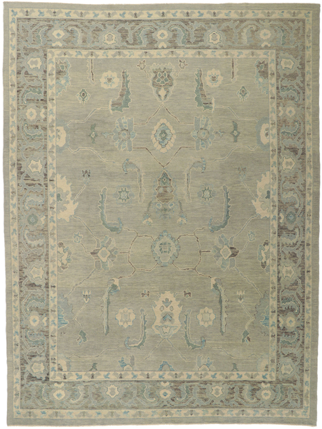 9 x 13 Modern Turkish Oushak Rug 53803