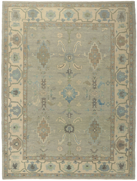 9 x 12 Modern Turkish Oushak Rug 53815