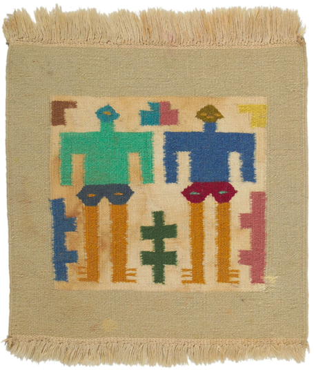 1 x 1 Vintage Peruvian Tapestry Rug 78295
