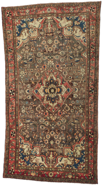 5 x 10 Vintage Persian Hamadan Rug 61106