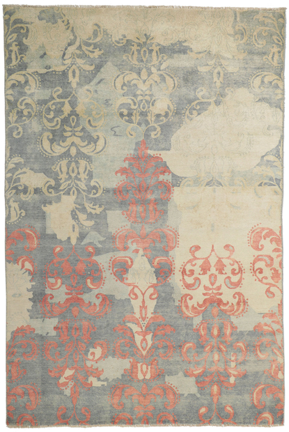 6 x 9 Contemporary Abstract Damask Area Rug 80743