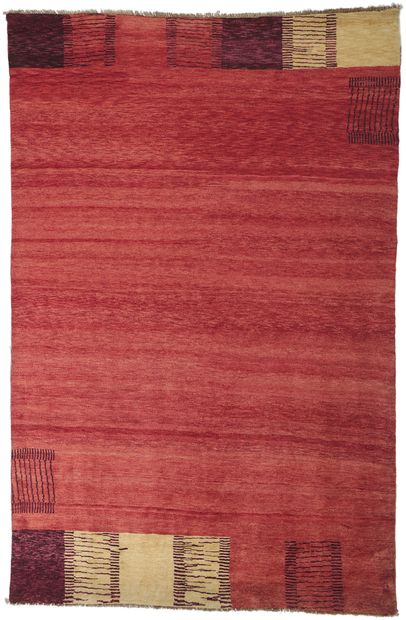 6 x 9 Contemporary Red Area Rug 80748