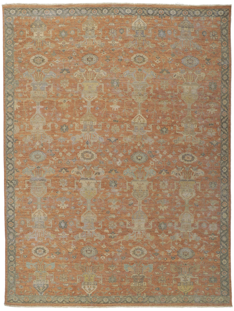 9 x 12 Vintage Style Modern Oushak Rug 30837