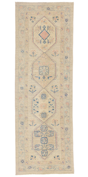 3 x 8 Vintage-Inspired Modern Oushak Rug Runner 80826