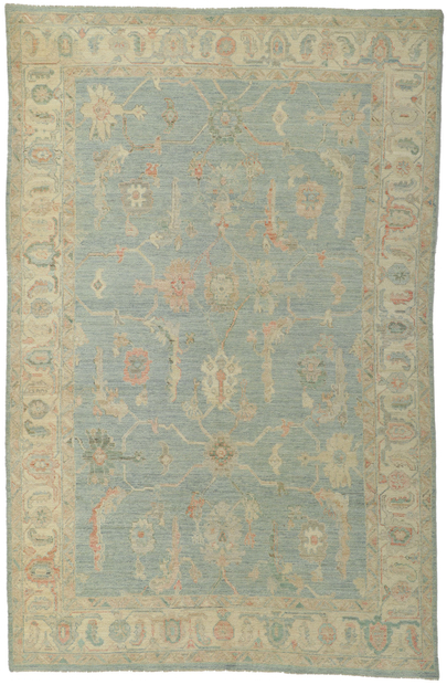 6 x 9 Modern Colorful Oushak Rug 80892