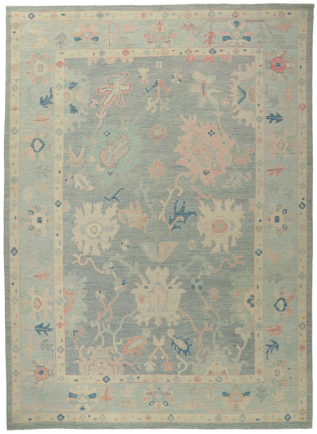 10 x 14 Vintage-Inspired Oushak Rug 80929