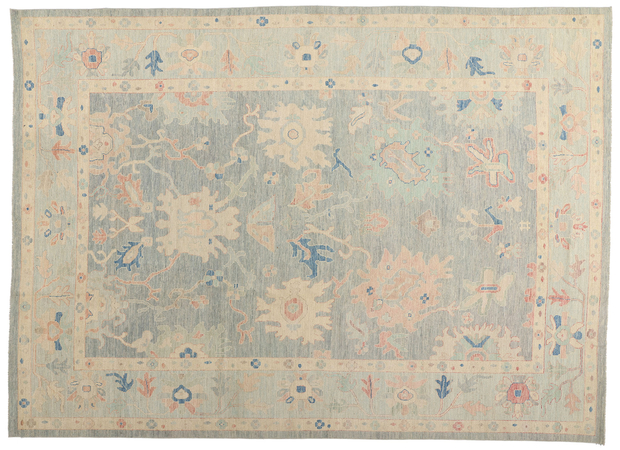10 x 14 Modern Light Blue Oushak Rug 80929