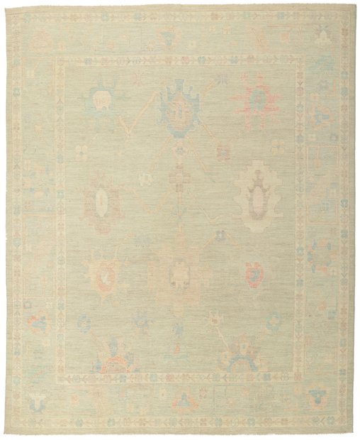 8 x 10 Colorful Pastel Oushak Rug 80899