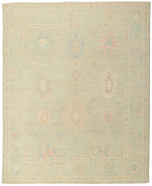 8 x 10 Colorful Pastel Oushak Rug 80899