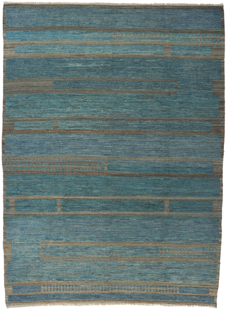 10 x 13 Modern Bauhaus Waterscape Moroccan Rug 80947