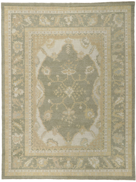 9 x 12 Earth-Tone Oushak Rug 80973