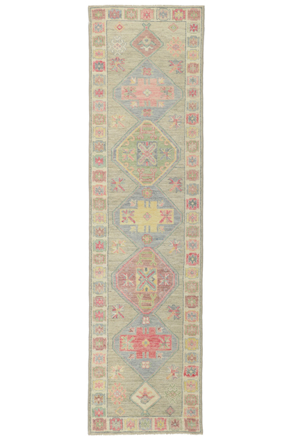 3 x 10 Colorful Oushak Runner 80834