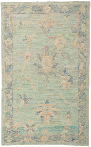 3 x 5 Colorful Light Blue Oushak Rug 80844