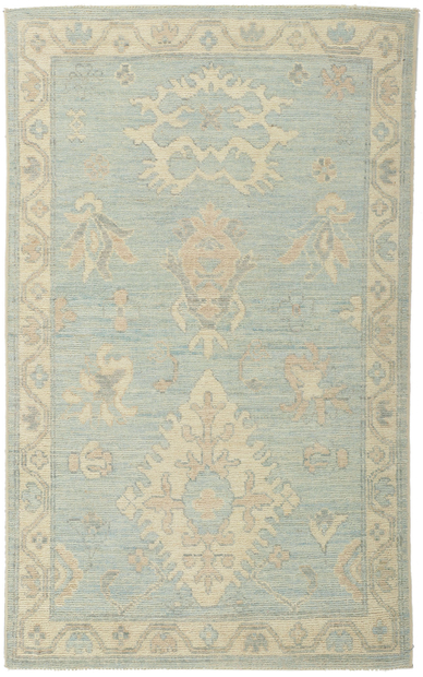 3 x 5 Light Blue Oushak Rug 80845