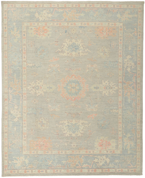 8 x 10 Colorful Pastel Oushak Rug 80894