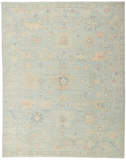 8 x 10 Colorful Pastel Oushak Rug 80895