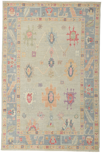 6 x 9 Colorful Oushak Rug 80919