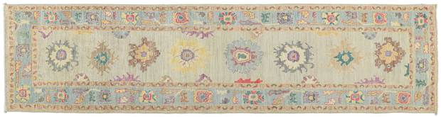 3 x 12 Modern Colorful Oushak Rug Runner 80966