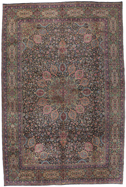 11 x 16 Vintage Persian Kerman Rug 61108