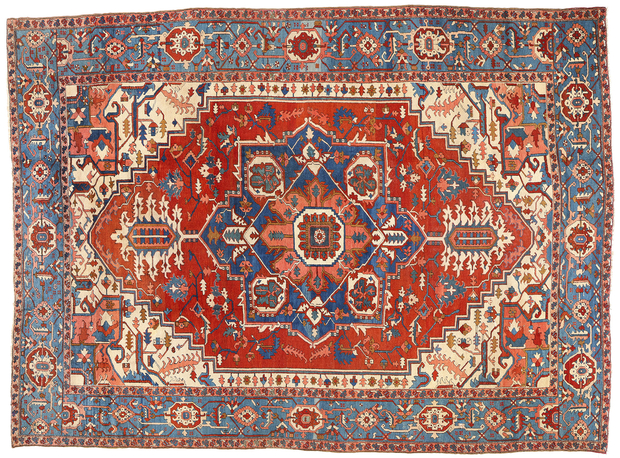 11 x 15 Late 19th Century Antique Persian Serapi Rug 78331