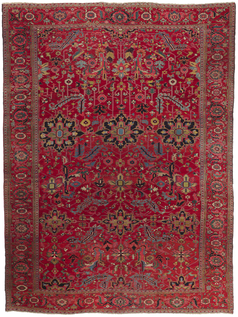 12 x 16 Antique Persian Serapi Rug 78338