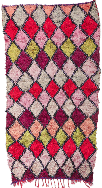 5 x 10 Vintage Moroccan Rag Rug 78362