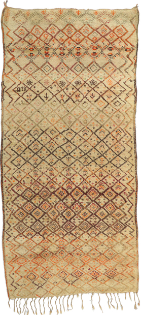 6 x 13 Vintage Moroccan Beni Ourain Rug 78378