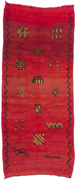 3 x 7 Vintage Red Boujad Moroccan Rug 78404