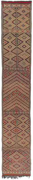 3 x 17 Vintage Zemmour Moroccan Kilim Runner 21709