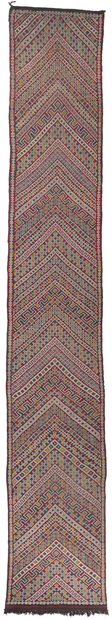 3 x 22 Vintage Zemmour Moroccan Kilim Runner 21711