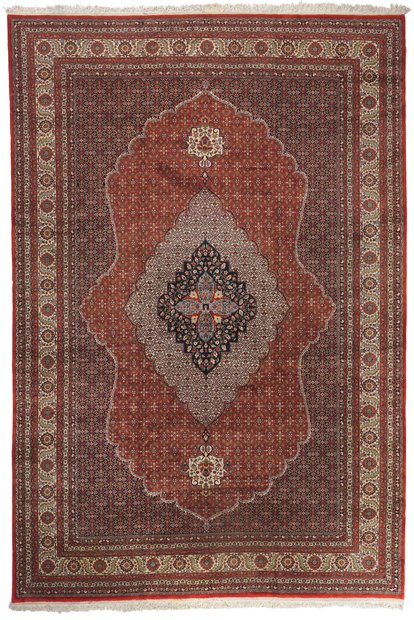 12 x 18 Vintage Persian Mahi Tabriz Rug 78414