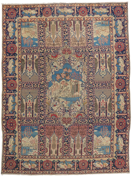 11 x 15 Antique Persian Tabriz Rug 61212